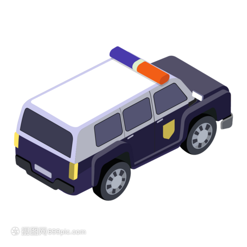 2.5D卡通藍(lán)色面包警車 從創(chuàng)意概念到插畫實現(xiàn)